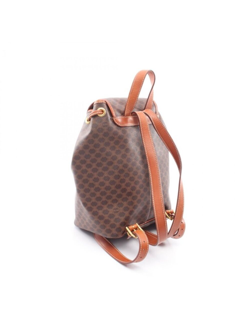 Celine Backpack Macadam Brown Canvas Leather - Picture 2 of 9